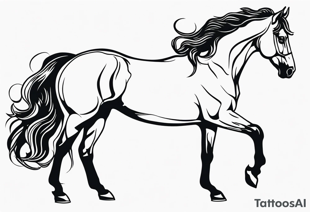 Simple horse chow with much notes in it tattoo idea