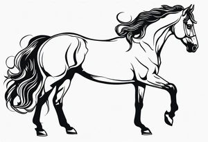 Simple horse chow with much notes in it tattoo idea