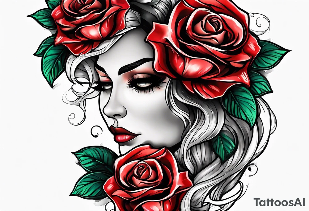 Italian mafia roses tattoo idea