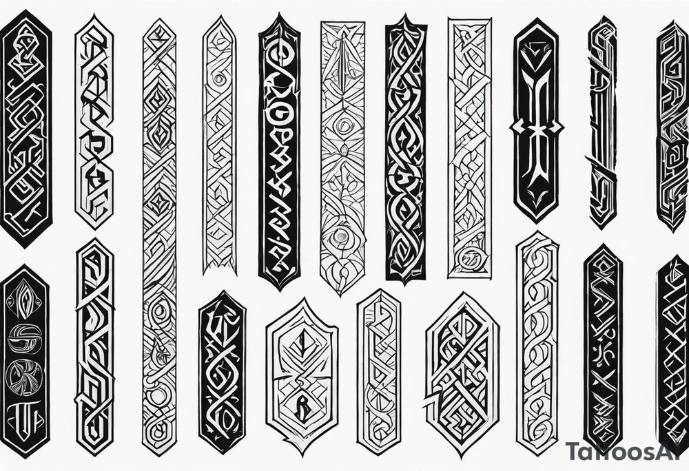 vertical rune symbols tattoo idea
