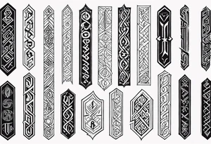 vertical rune symbols tattoo idea