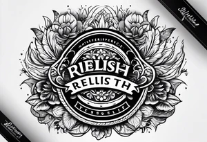 Tatoo design with the word relish tattoo idea