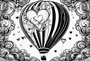 the man save my life with heart baloon with heartbeat pulse tattoo idea