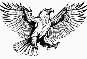 eagle full body fly vector tattoo idea