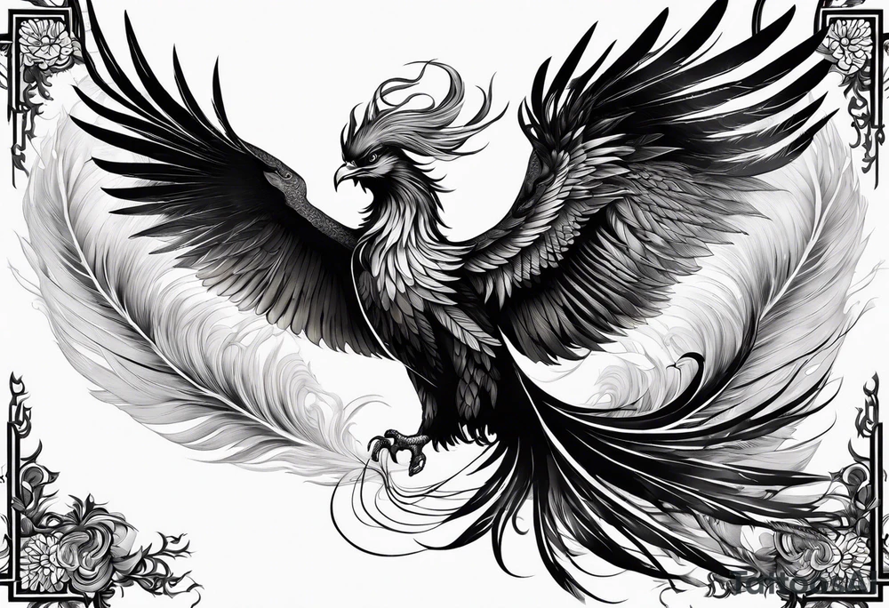 asian elegant long feathered phoenix
in flight tattoo idea asian elegant long feathered phoenix
in flight tattoo idea