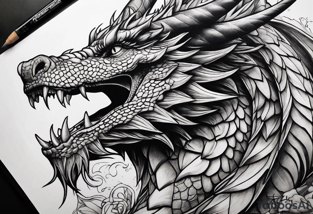 Dragon in gym tattoo idea
