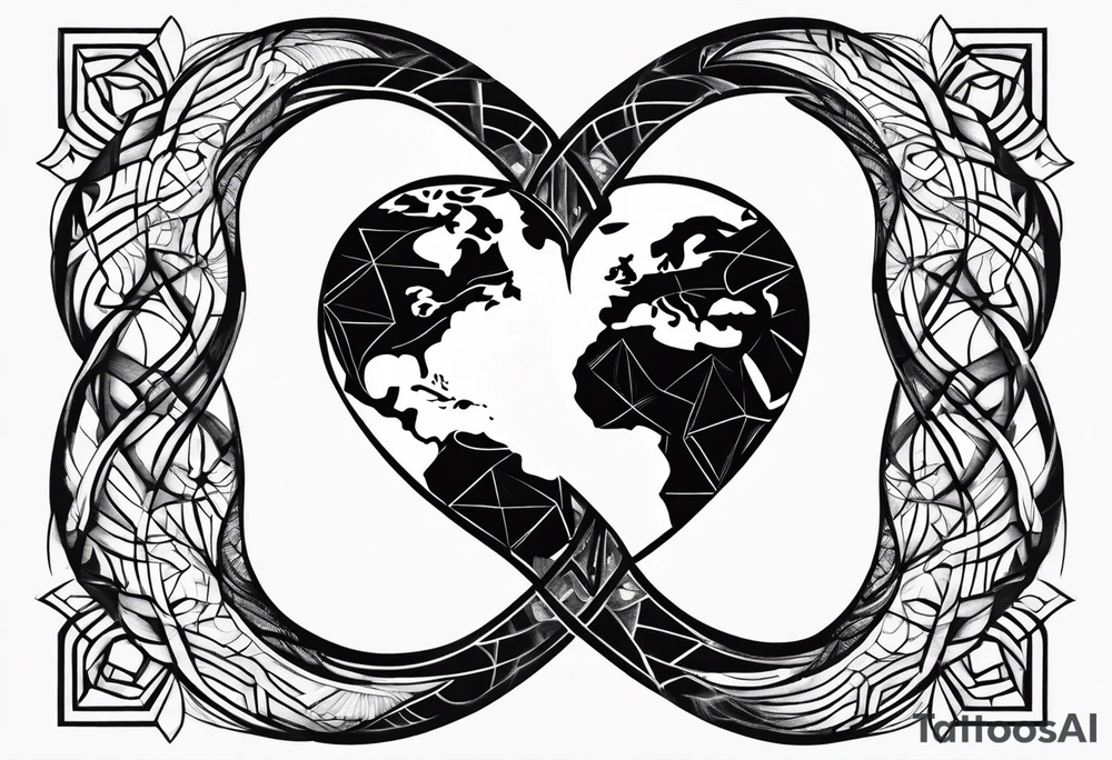 Combine infinity symbol and the earth in to a love couple tattoo tattoo idea