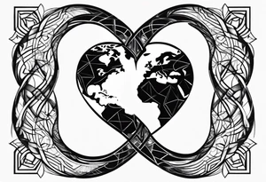Combine infinity symbol and the earth in to a love couple tattoo tattoo idea