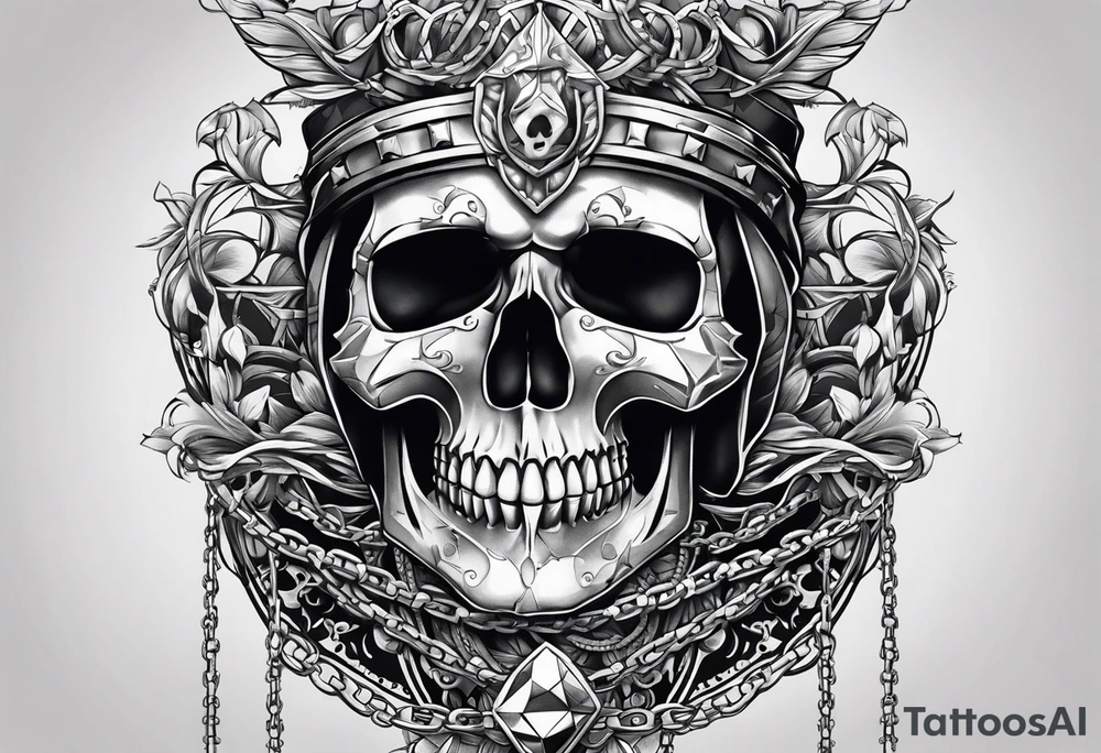 skull withchains tattoo idea
