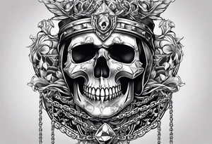 skull withchains tattoo idea