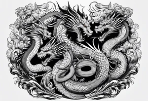Three Russian heroes fighting a dragon tattoo idea