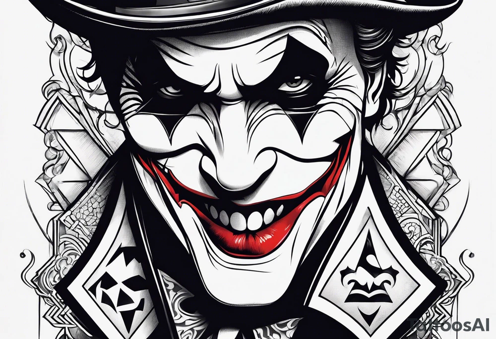 joker card neck tattoo tattoo idea