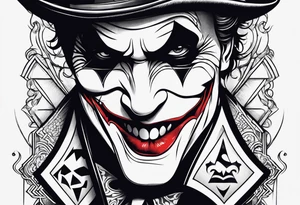 joker card neck tattoo tattoo idea