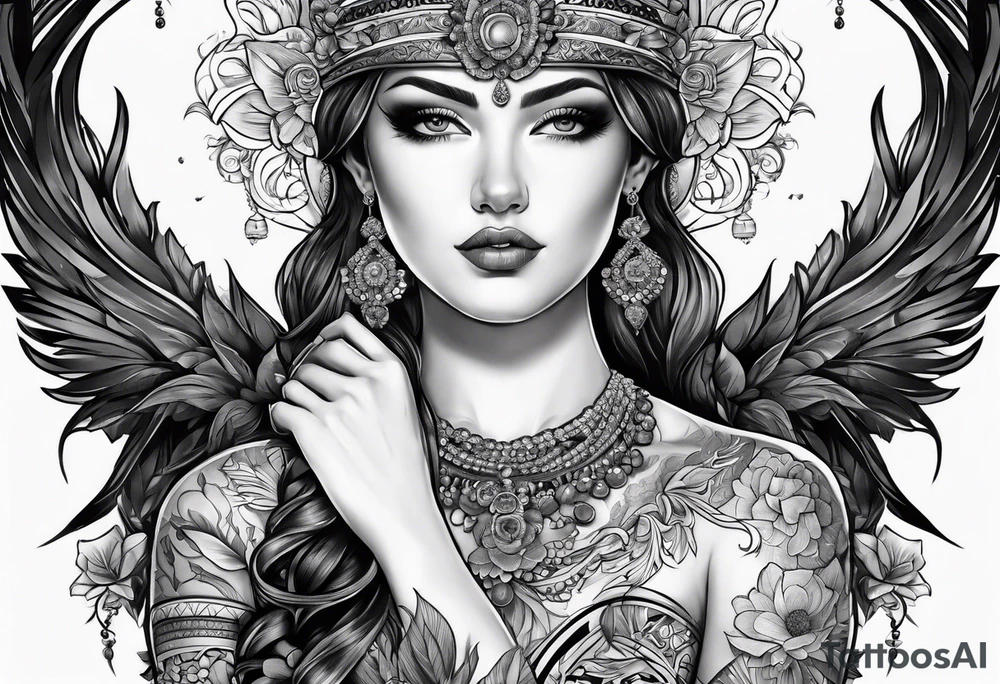 arm piece that is not floral tattoo idea