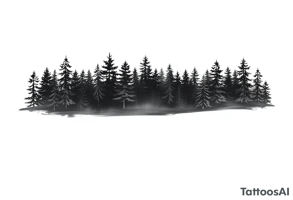 Coniferouse forest silhouette around the forearm a tattoo tattoo idea Coniferouse forest silhouette around the forearm a tattoo tattoo idea