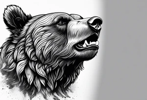 growling bear, torso tattoo idea