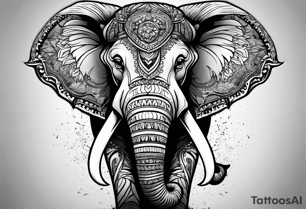 Angry elephant tattoo idea