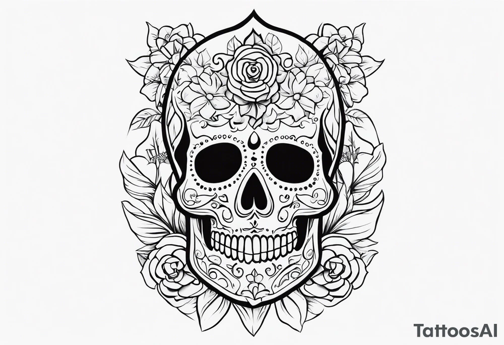 mexican style santa muerte tattoo for chest tattoo idea