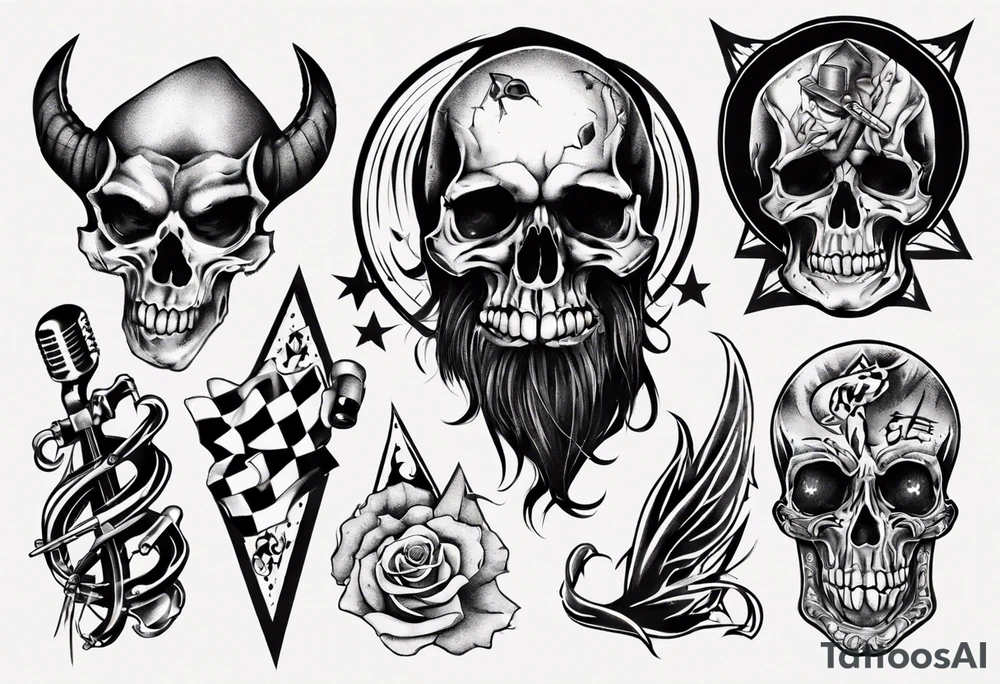 rock and roll tattoo idea