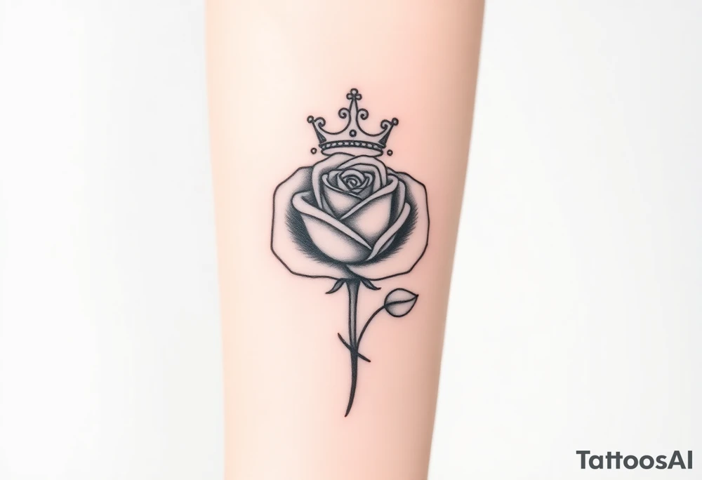 A rose with a kings crown ontop tattoo idea
