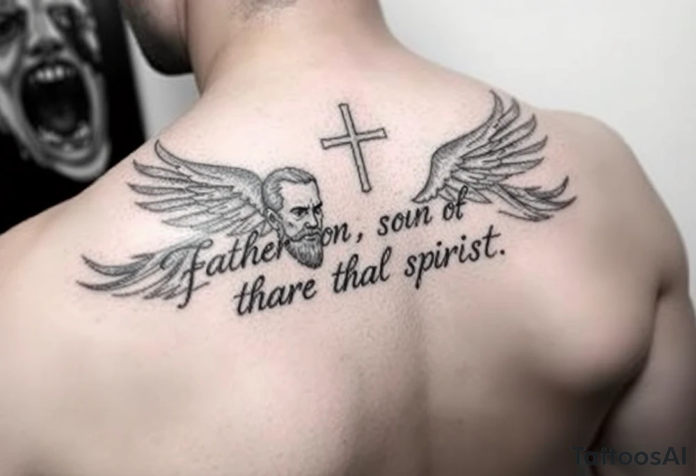 Father son and the holy spirit tattoo, no human faces, be creative with it tattoo idea