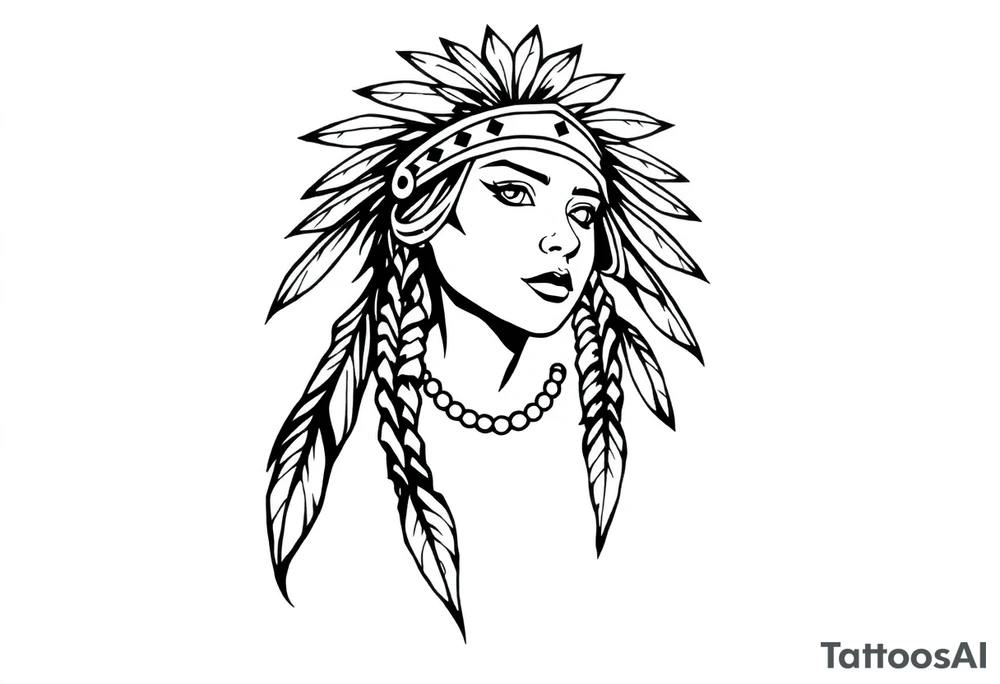 Female Native American tattoo idea