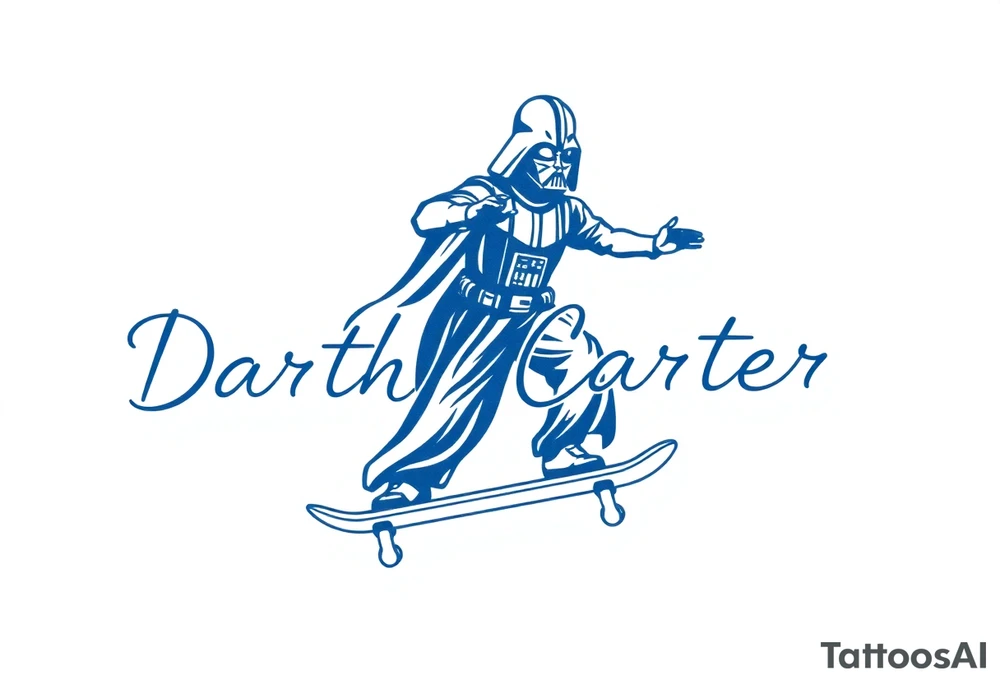blue Skateboarding TALL Darth Vader
WORDS in star wars font "Darth Carter"
12/29/88-01/06/24 tattoo idea