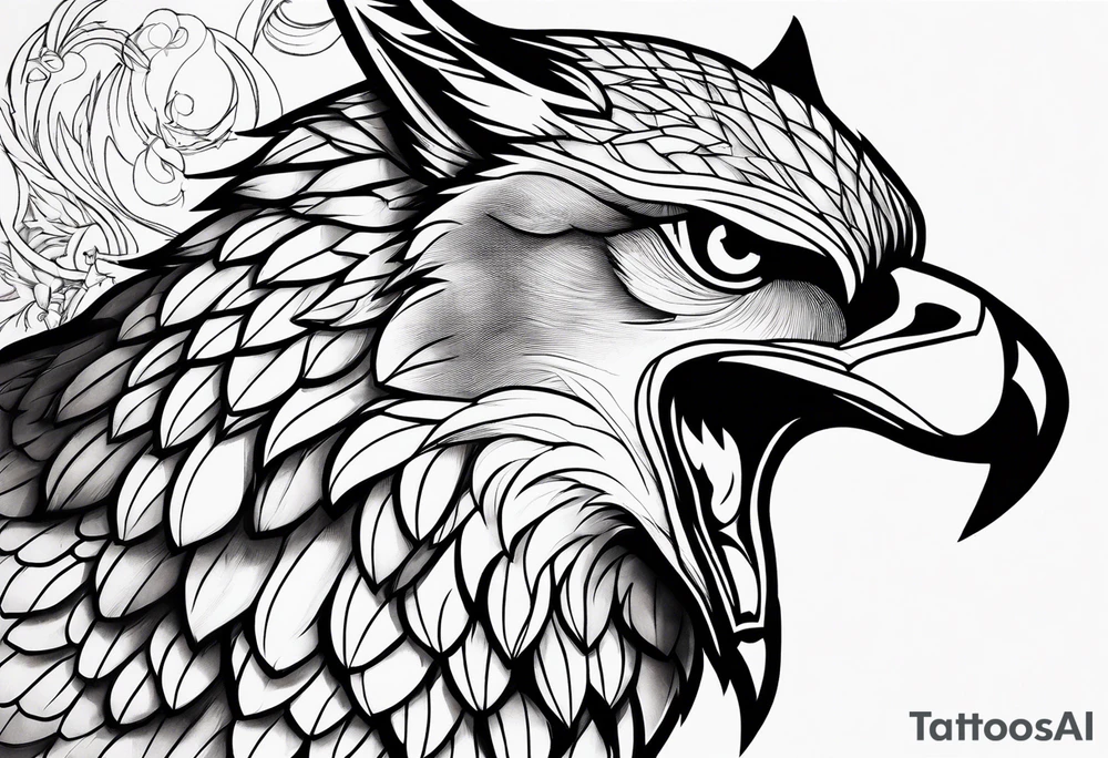 A Hawk and a Wolf tattoo idea