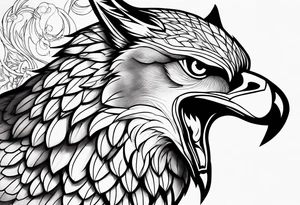 A Hawk and a Wolf tattoo idea