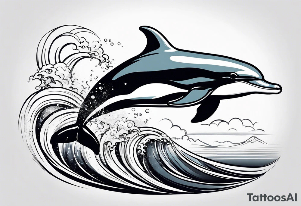 dolphin jumping out the ocean tattoo idea