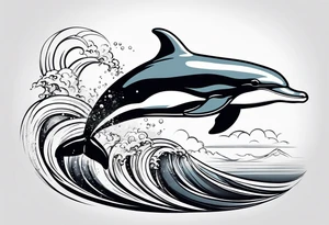 dolphin jumping out the ocean tattoo idea