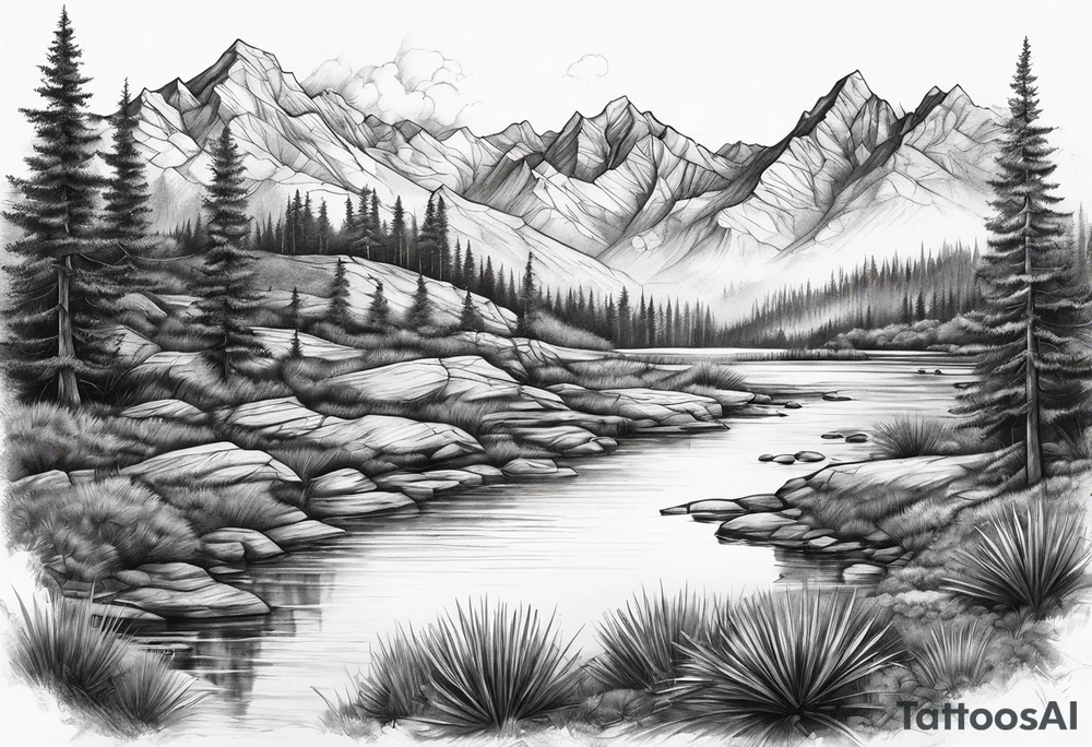 Western landscape tattoo idea