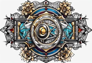 free masonry symbol , rectangle tattoo idea