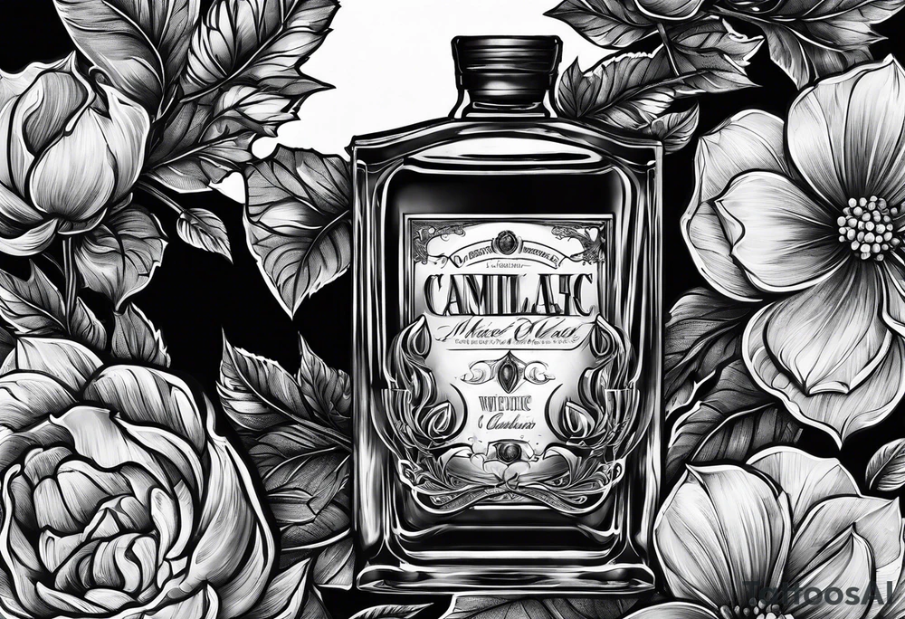 Canadian whiskey and glass of ice tattoo idea