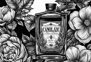 Canadian whiskey and glass of ice tattoo idea