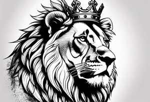 Lion with crown on it tattoo idea