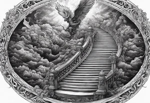 Satan falling down the stairway to heaven tattoo idea