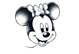 Mickey Mouse with Amelia on top tattoo idea