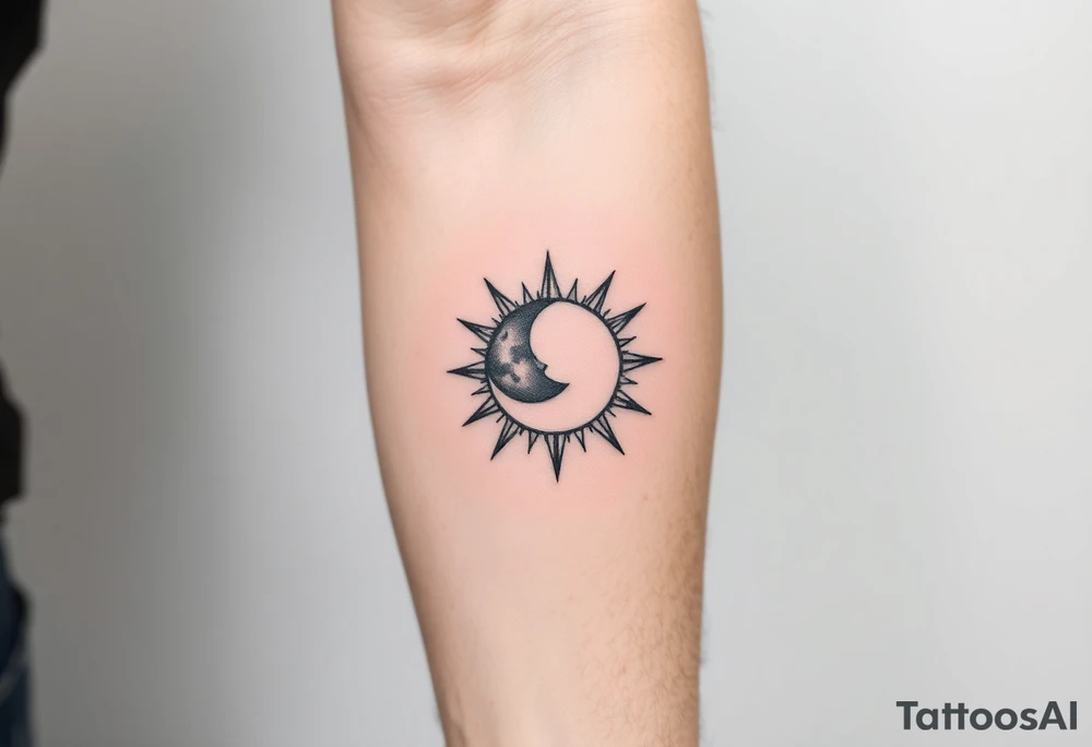 sun and moon in constellation tattoo idea