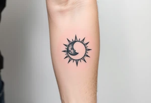 sun and moon in constellation tattoo idea