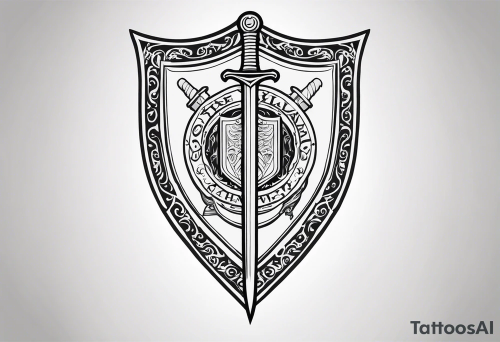 Valhalla sheild sword tattoo idea