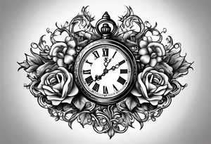 pocket watch chain tattoo idea
