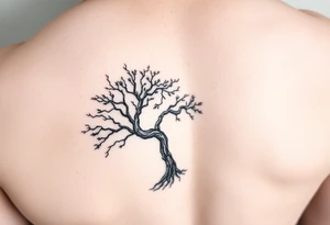 Tree moving in a spiral direction tattoo idea