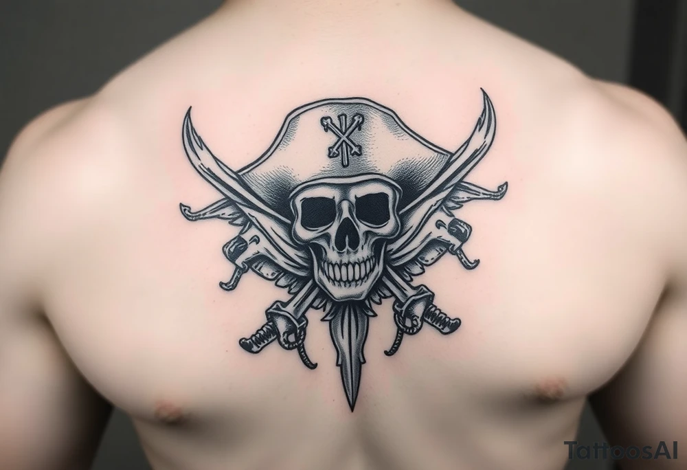 Pirate chest piece tattoo idea