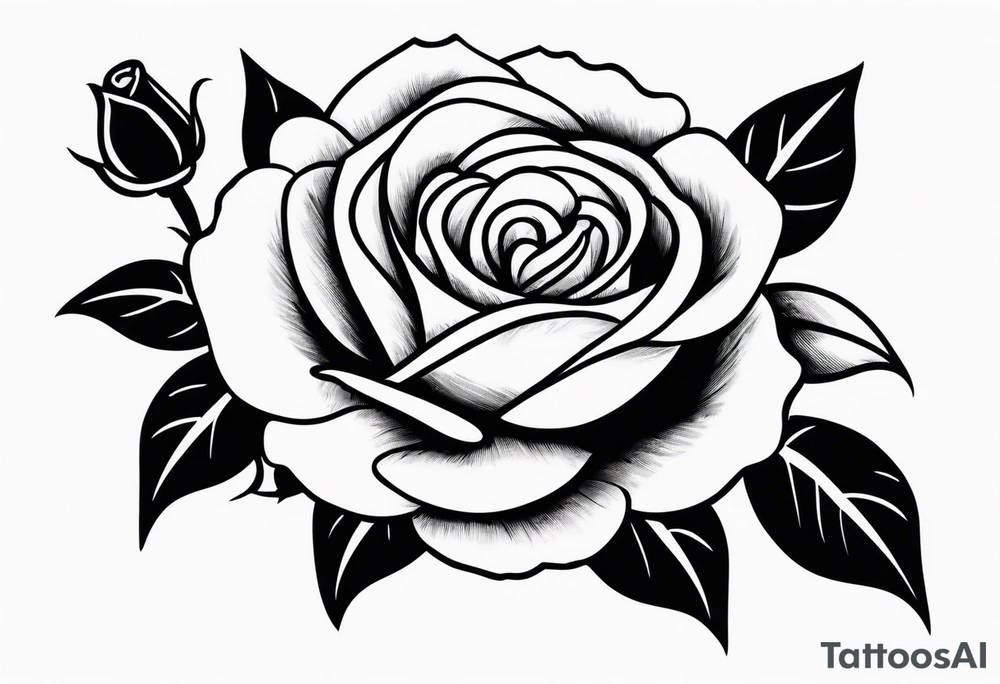 American traditional rose tattoo idea
