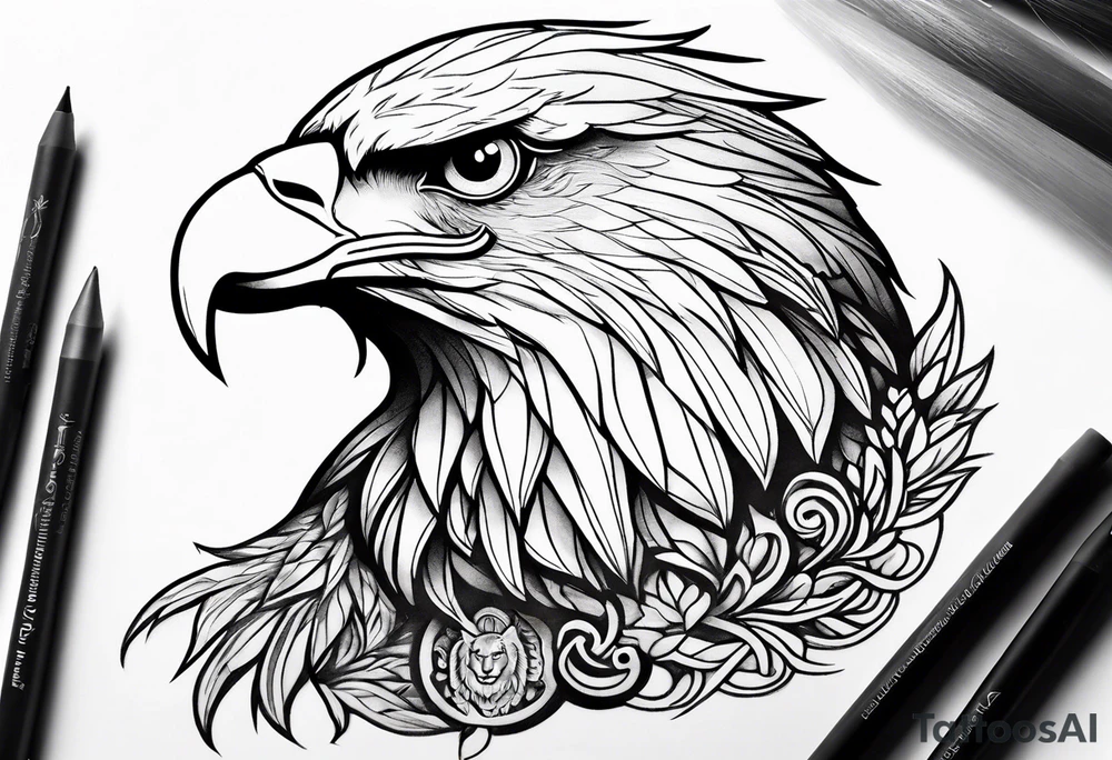 Eagle holding a lion tattoo idea