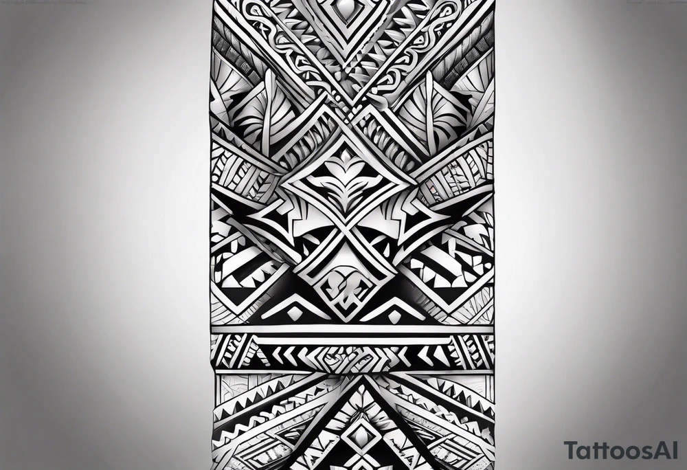 Polynesian tribal forearm tattoo idea