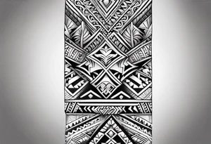 Polynesian tribal forearm tattoo idea