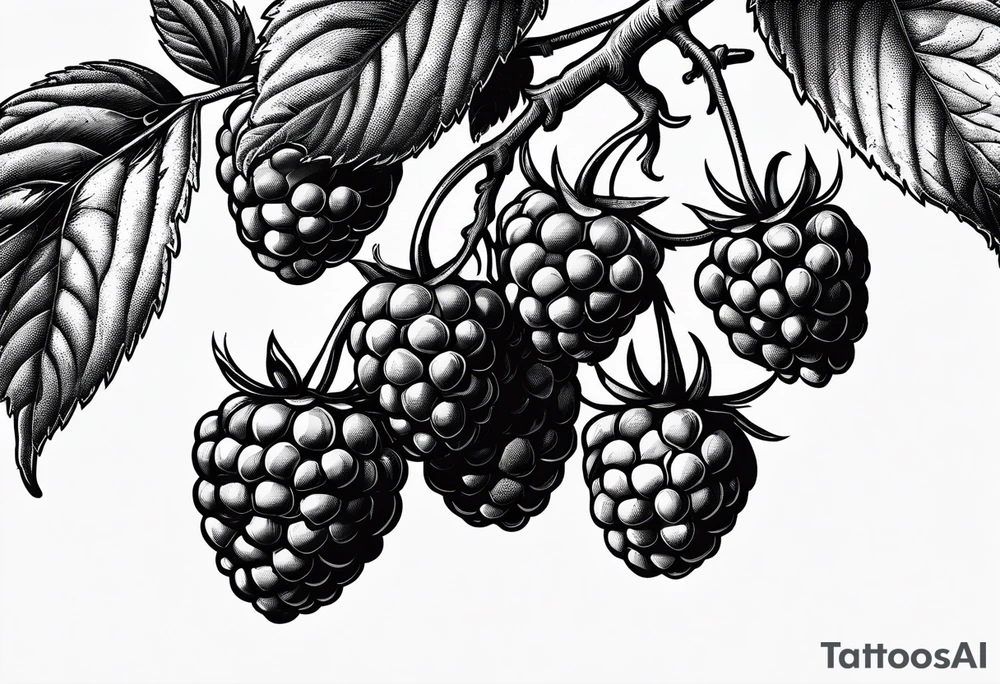 a raspberry branch that has a masculine look to it. tattoo idea