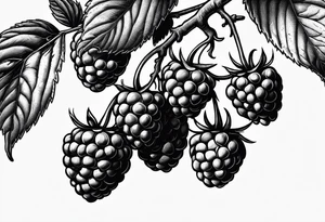 a raspberry branch that has a masculine look to it. tattoo idea